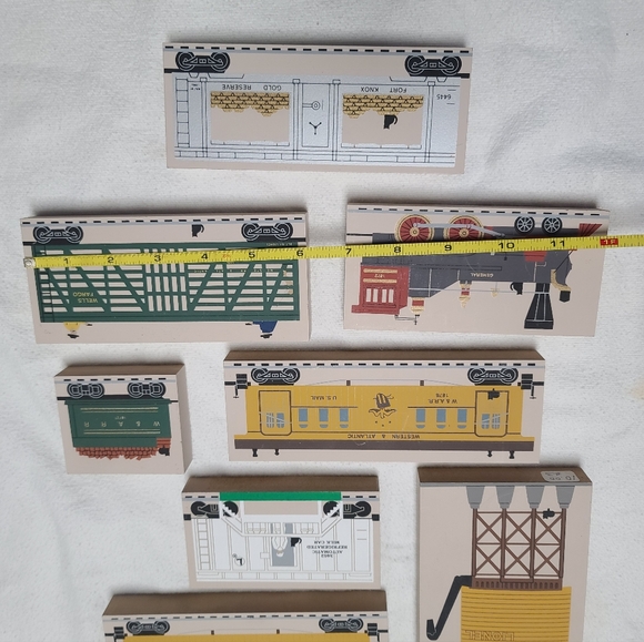 8 Piece Cat's Meow And LionelWooden Train Set, Collectable Art, Decor - Picture 7 of 9